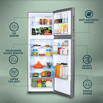 Haier 240 L, 3 Star, 5 In 1 Convertible, Twin Inverter Technology, Frost Free Double Door Refrigerator (HEF-253GS-P, Moon Silver) 