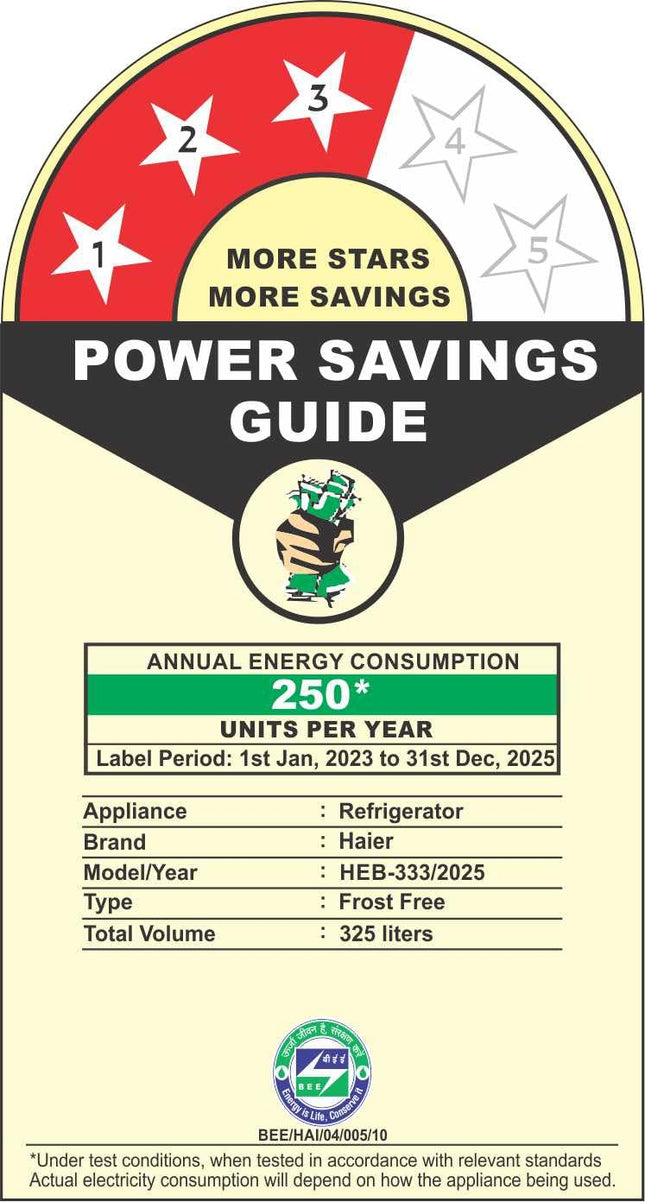 Haier 325 L 3 Star Frost Free Bottom Mount Double Door Refrigerator|Convertible 14-in-1|Jhukna Mat-Bottom Freezer|Digital Display Panel|Triple Inverter|Twist Ice Maker (HEB-333GB-P, Graphite Black) 