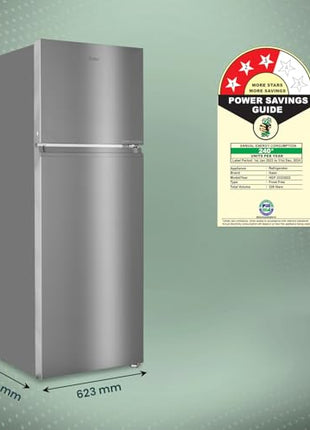 Haier 328 L, 3 Star, Convertible 10-in-1, Triple Inverter & Dual Fan Motor Technology, Frost Free Double Door Refrigerator (HEF-333TS-P, Inox Steel, 2024 Model) 