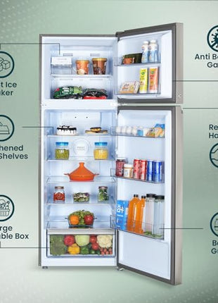 Haier 328 L, 3 Star, Convertible 10-in-1, Triple Inverter & Dual Fan Motor Technology, Frost Free Double Door Refrigerator (HEF-333TS-P, Inox Steel, 2024 Model) 