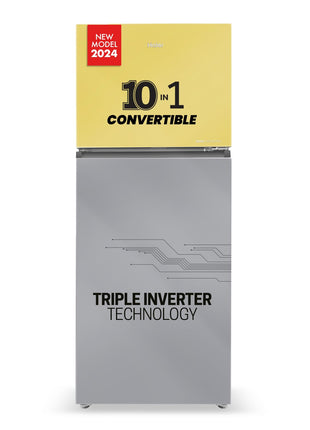 Haier 328 L, 3 Star, Convertible 10-in-1, Triple Inverter & Fan Motor Technology, Frost Free Double Door Refrigerator (HRF-3783YGG-P, Yellow Grey Glass, 2024 Model) 