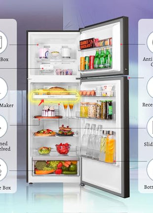Haier 328 L, 3 Star, Convertible 10-in-1, Triple Inverter & Fan Motor Technology, Frost Free Double Door Refrigerator (HRF-3783YGG-P, Yellow Grey Glass, 2024 Model) 
