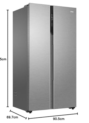 Haier 596 L, 3 Star, 100% Convertible Fridge Space, Expert Inverter, Frost Free Side by Side Refrigerator, (HES-690SS-P, Shiny Silver) 