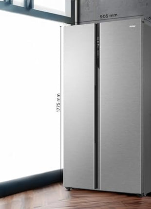 Haier 596 L, 3 Star, 100% Convertible Fridge Space, Expert Inverter, Frost Free Side by Side Refrigerator, (HES-690SS-P, Shiny Silver) 