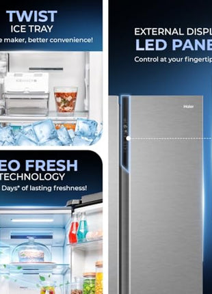 Haier 596 L, 3 Star, 100% Convertible Fridge Space, Expert Inverter, Frost Free Side by Side Refrigerator, (HES-690SS-P, Shiny Silver) 