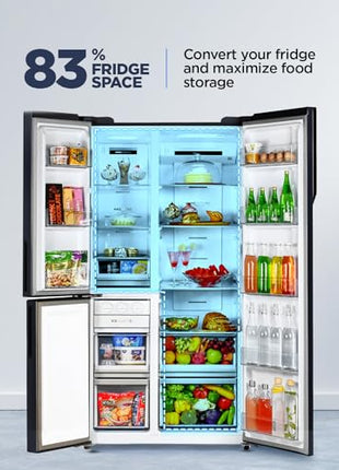Haier 598 L, 3 Star, 83% Convertible Fridge Space, Expert Inverter, Frost Free, Side by Side Refrigerator, (HRT-683GK, Graphite Black) 