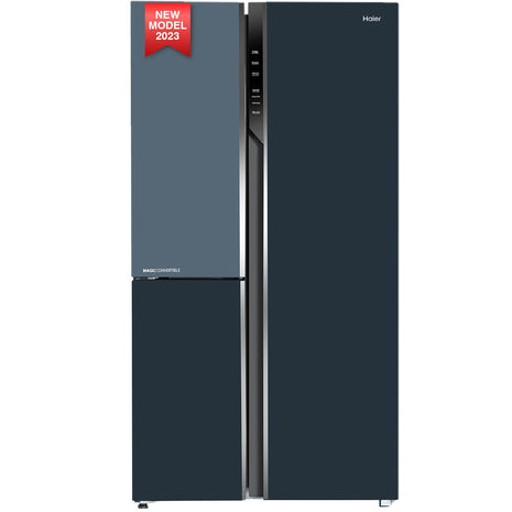 Haier 598L, 3-Star, Vogue 83% Convertible Fridge Space, Expert Inverter 3-Door Side by Side Refrigerator, (HRT-683GOG, Grey Onyx Glass) 