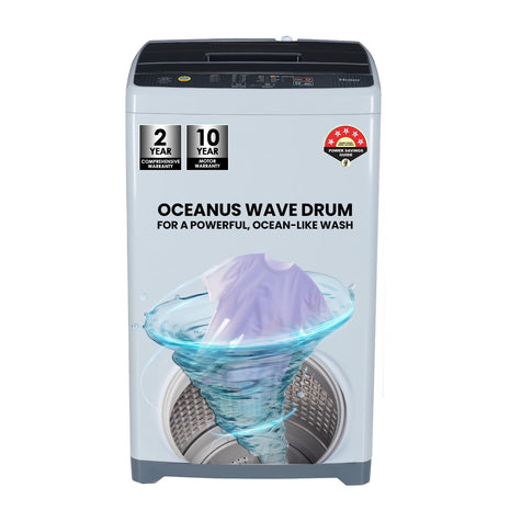 Haier 6.0 Kg 5 Star Oceanus Wave Technology Fully Automatic Top Loading Washing Machine (HWM60-AE, Magic Filter, Moonlight Grey) 