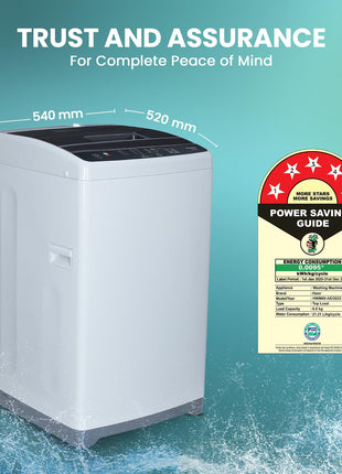 Haier 6 kg 5 Star Oceanus Wave Drum Washing Machine Fully Automatic Top Load (HWM60-AE, Moonlight Silver) 