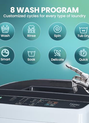 Haier 6 kg 5 Star Oceanus Wave Drum Washing Machine Fully Automatic Top Load (HWM60-AE, Moonlight Silver) 