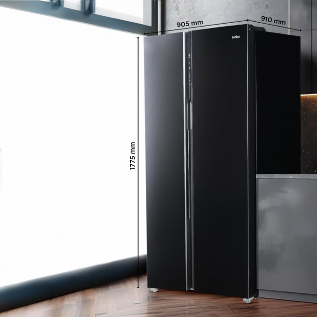Haier 602 L, 3 Star, 100% Convertible Fridge Space, Expert Inverter, Frost Free Side by Side Refrigerator, (HRS-682KS, Black Steel) 