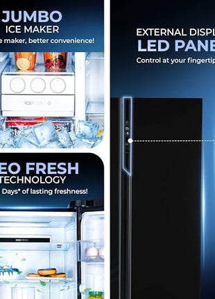 Haier 602 L, 3 Star, 100% Convertible Fridge Space, Expert Inverter, Frost Free Side by Side Refrigerator, (HRS-682KS, Black Steel) 