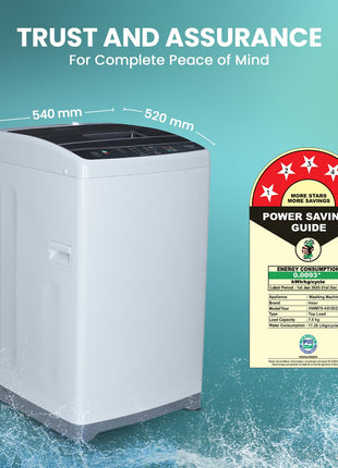Haier 7 Kg 5 Star Fully Automatic Top Load Washing Machine with Oceanus Wave Drum, Magic Filter, 8 Wash Programs (HWM70-AE, Moonlight Silver, Stainless Steel Drum, 15 Mins Quick Wash) 