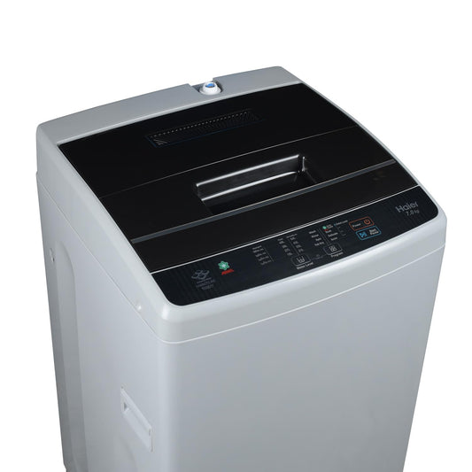 Haier 7 Kg 5 Star Fully Automatic Top Load Washing Machine with Oceanus Wave Drum, Magic Filter, 8 Wash Programs (HWM70-AE, Moonlight Silver, Stainless Steel Drum, 15 Mins Quick Wash) 