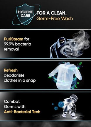 Haier 8 kg 5 Star Powered by AI-DBT with PuriSteam, 525mm Super Drum Fully Automatic Front Load Washing Machine (HW80-IM12929C, Inverter with In-Built Heater, White) 