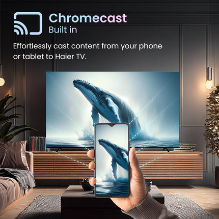 Haier 80cm (32) HD Ready Smart LED Google TV LE32W400G -N (Black) 