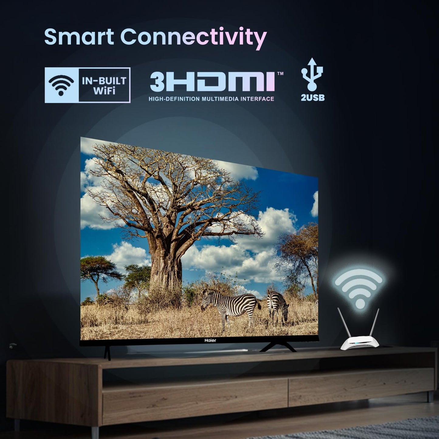 Haier 80cm (32) HD Ready Smart LED Google TV LE32W400G -N (Black) 