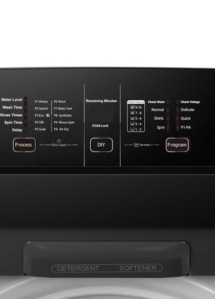 Haier 9 Kg, 5 Star, Oceanus Wave Technology Toughened Glass Fully Automatic Top Loading Washing Machine (HWM90-H678ES8, Inbuilt Heater, Near Zero Pressure, Dark Jade Silver) 