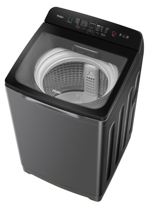 Haier 9 Kg, 5 Star, Oceanus Wave Technology Toughened Glass Fully Automatic Top Loading Washing Machine (HWM90-H678ES8, Inbuilt Heater, Near Zero Pressure, Dark Jade Silver) 
