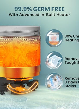 Haier 9 Kg, 5 Star, Oceanus Wave Technology Toughened Glass Fully Automatic Top Loading Washing Machine (HWM90-H678ES8, Inbuilt Heater, Near Zero Pressure, Dark Jade Silver) 