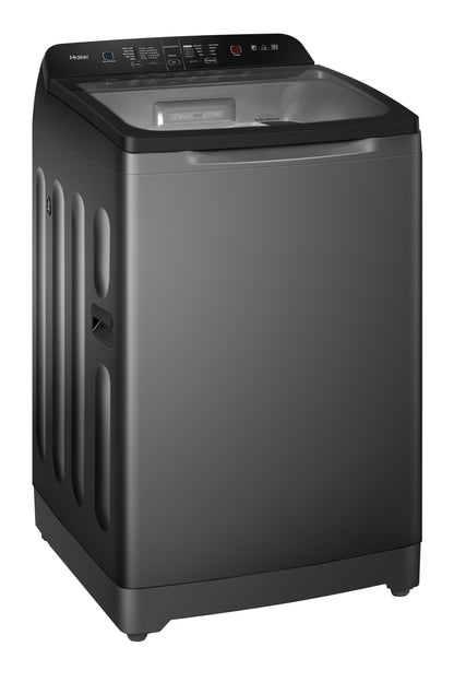 Haier 9 Kg, 5 Star, Oceanus Wave Technology Toughened Glass Fully Automatic Top Loading Washing Machine (HWM90-H678ES8, Inbuilt Heater, Near Zero Pressure, Dark Jade Silver) 