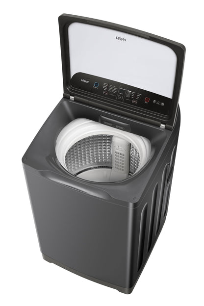 Haier 9 Kg, 5 Star, Oceanus Wave Technology Toughened Glass Fully Automatic Top Loading Washing Machine (HWM90-H678ES8, Inbuilt Heater, Near Zero Pressure, Dark Jade Silver) 