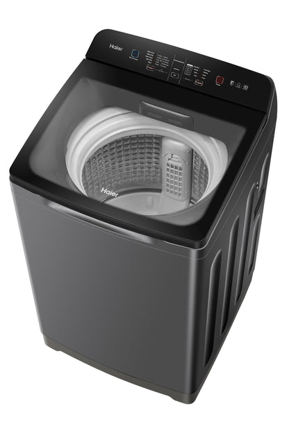 Haier 9 Kg, 5 Star, Oceanus Wave Technology Toughened Glass Fully Automatic Top Loading Washing Machine (HWM90-H678ES8, Inbuilt Heater, Near Zero Pressure, Dark Jade Silver) 