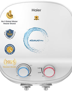 Haier Aqualad Pro Geyser 25 Litre 5 Star 1-3KW Adjustable Storage Water Geyser |Free Installation&Flexi Pipe| Warranty 10 Yr on Tank |Dual Control Knob |Shockproof Tech |Glassline Tank |9-Level Safety 