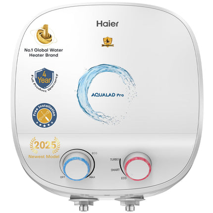 Haier Aqualad Pro Geyser 25 Litre 5 Star 1-3KW Adjustable Storage Water Geyser |Free Installation&Flexi Pipe| Warranty 10 Yr on Tank |Dual Control Knob |Shockproof Tech |Glassline Tank |9-Level Safety 