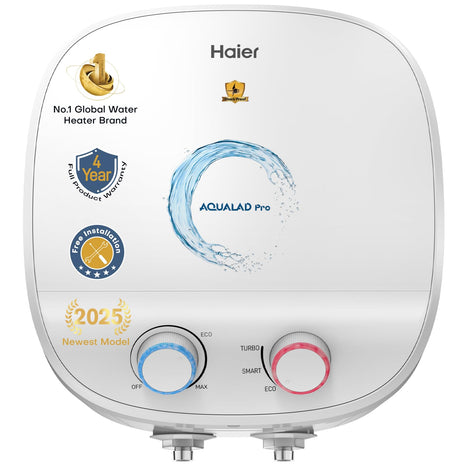 Haier Aqualad Pro Geyser 25 Litre 5 Star 1-3KW Adjustable Storage Water Geyser |Free Installation&Flexi Pipe| Warranty 10 Yr on Tank |Dual Control Knob |Shockproof Tech |Glassline Tank |9-Level Safety 