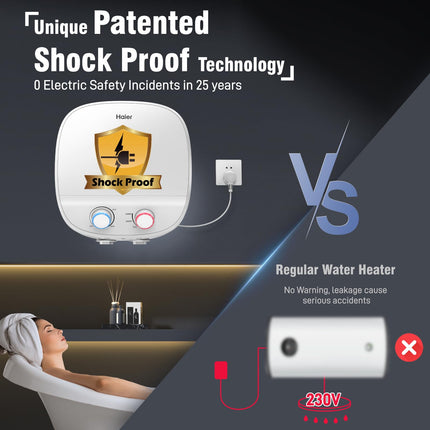 Haier Aqualad Pro Geyser 25 Litre 5 Star 1-3KW Adjustable Storage Water Geyser |Free Installation&Flexi Pipe| Warranty 10 Yr on Tank |Dual Control Knob |Shockproof Tech |Glassline Tank |9-Level Safety 
