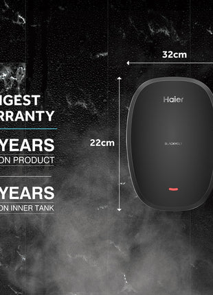 Haier BlackVolt Instant Water Heater 3 Litre with 3kW | Fast Heating | Copper Heating Element | 6.5 Bar Pressure | Instant Geyser for Kitchen & Bathroom | 5-Year Tank Warranty | EI3V-BLACKVOLT 