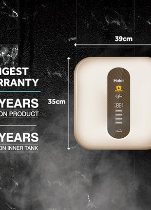 Haier (ES25V-SD WIFI) 25 Litres Vertical 5 Star Storage Shock Proof Smart Wi-Fi Water Heater (Geyser) with Intelligent Bacteria Proof System Technology, backed with 7-year warranty by Haier, (Gold) 