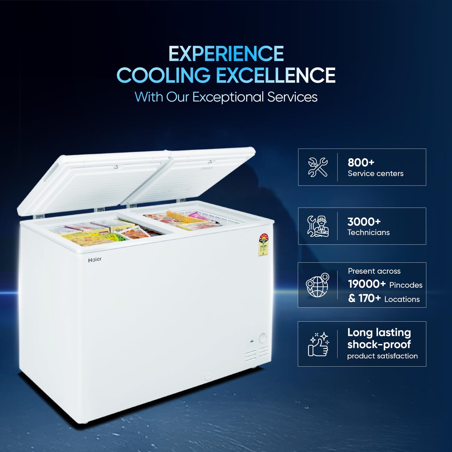 Haier HFC-320DM5, 5 Star Rating Double Door Convertible Deep Freezer, 5 Side Uniform Freezing, Heavy Duty Compressor, inside metal liner with 3 Layer Door Design (White) 