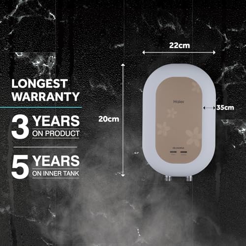 Haier Instant Water Heater 3 Litre Geyser 3000W Powerful Heating|ABS Body|Free Installation|Advanced Multi-Layered Safety|High Rise Compatible