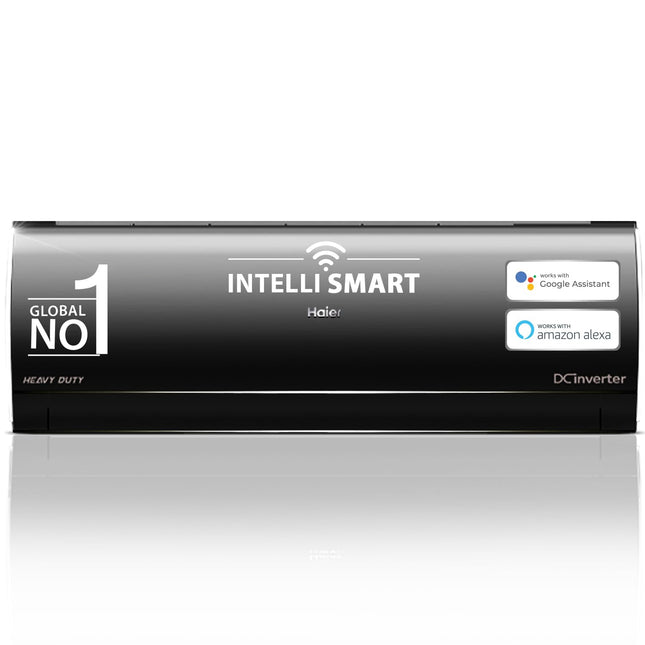 Haier Limited Edition 1.6 Ton 5 Star HEXA Inverter Smart Split AC (5460 Watts, Copper, Heavy Duty, Wi-Fi, 4-Way Swing, Frost Clean, HD Filter, Cools at 60°C-HSU19K-PZFB5BN-INV,2025 Model-Black)