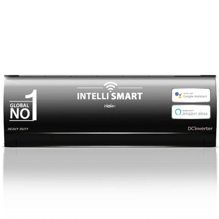 Haier Limited Edition 1.6 Ton 5 Star HEXA Inverter Smart Split AC (5460 Watts, Copper, Heavy Duty, Wi-Fi, 4-Way Swing, Frost Clean, HD Filter, Cools at 60°C-HSU19K-PZFB5BN-INV,Black) 