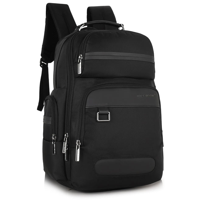 Half Moon Alpha Business Backpack for Men 35L Heavy Duty Premium Laptop Backpack 1680D Polyester 15.6-inch Padded Laptop Bag Water/Scratch-resistant Multiple Pockets with 1 Year Warranty 