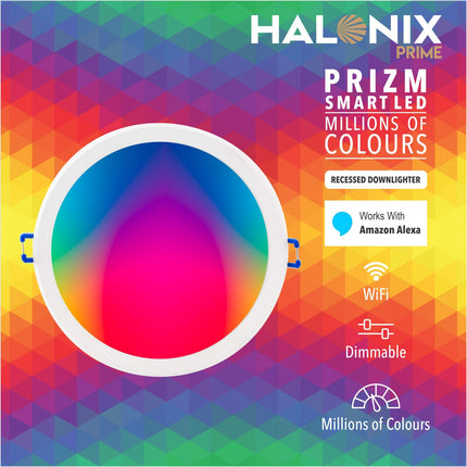 Halonix Prizm Wi Fi Smart Downlight 15W Million Colours 150Mm Works With Alexa & Google Assistant 