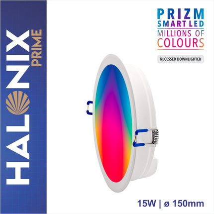 Halonix Prizm Wi Fi Smart Downlight 15W Million Colours 150Mm Works With Alexa & Google Assistant 