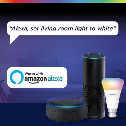 Halonix Wi-Fi Enabled Smart LED Bulb 9W B22D (16 Million Colors + Warm White/Neutral White/White) (Compatible with Amazon Alexa and Google Assistant) 
