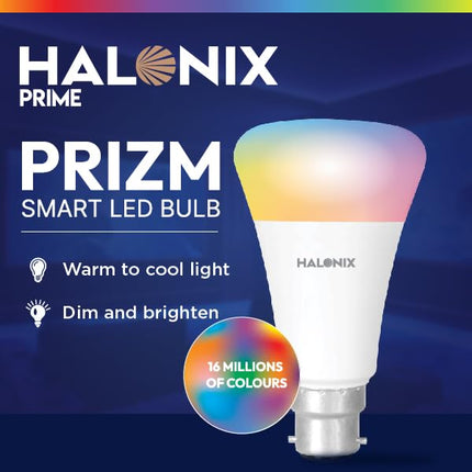Halonix Wi-Fi Enabled Smart LED Bulb 9W B22D (16 Million Colors + Warm White/Neutral White/White) (Compatible with Amazon Alexa and Google Assistant) 