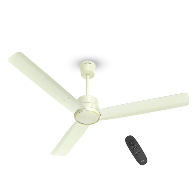 Havells 1200mm Ambrose Slim BLDC Ceiling Fan | Premium Finish Decorative Fan, Remote Control, High Air Delivery | 5 Star Rated, Upto 60% Energy Saving | 2+1* Year Warranty | (Pack of 1, Bianco) 