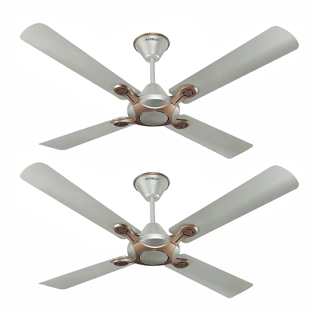 Havells 1200mm Leganza ES 4B Ceiling Fan | Best fan in 4 Blade, Premium Finish Decorative Fan, High Air Delivery | Energy Saving, 100% Pure Copper Motor, 2 Year Warranty | (Pack of 2, Bronze Gold) 
