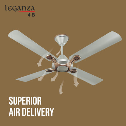 Havells 1200mm Leganza ES 4B Ceiling Fan | Best fan in 4 Blade, Premium Finish Decorative Fan, High Air Delivery | Energy Saving, 100% Pure Copper Motor, 2 Year Warranty | (Pack of 2, Bronze Gold) 