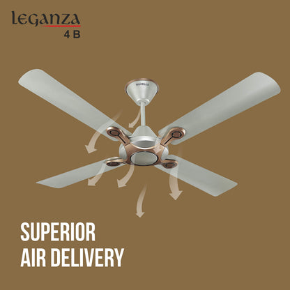 Havells 1200mm Leganza ES 4B Ceiling Fan | Best fan in 4 Blade, Premium Finish Decorative Fan, High Air Delivery | Energy Saving, 100% Pure Copper Motor, 2 Year Warranty | (Pack of 2, Bronze Gold) 