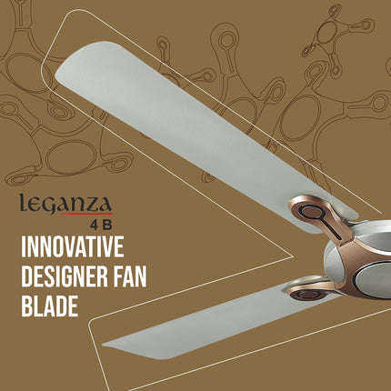 Havells 1200mm Leganza ES 4B Ceiling Fan | Best fan in 4 Blade, Premium Finish Decorative Fan, High Air Delivery | Energy Saving, 100% Pure Copper Motor, 2 Year Warranty | (Pack of 2, Bronze Gold) 