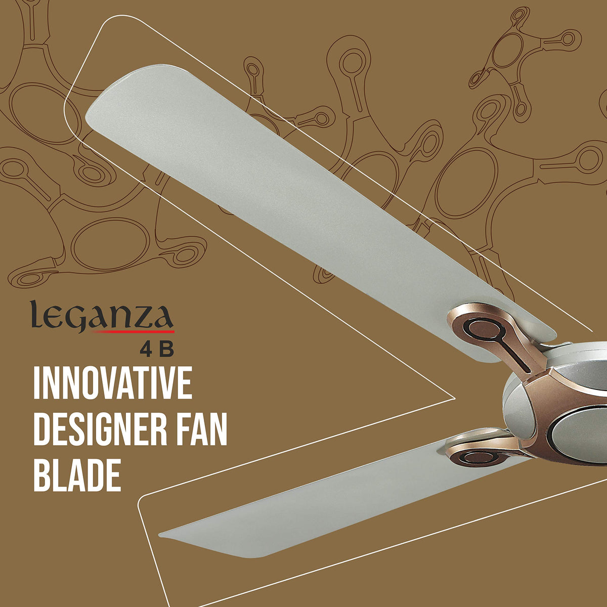 Havells 1200mm Leganza ES 4B Ceiling Fan | Best fan in 4 Blade, Premium Finish Decorative Fan, High Air Delivery | Energy Saving, 100% Pure Copper Motor, 2 Year Warranty | (Pack of 2, Bronze Gold) 