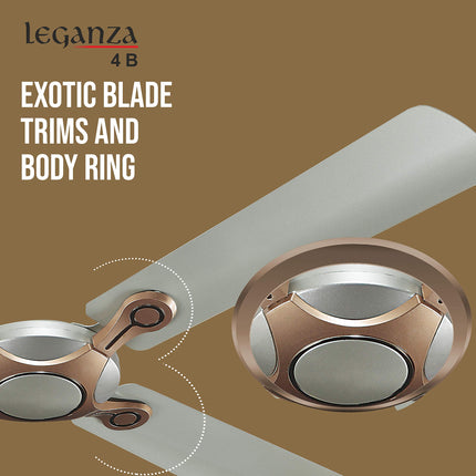 Havells 1200mm Leganza ES 4B Ceiling Fan | Best fan in 4 Blade, Premium Finish Decorative Fan, High Air Delivery | Energy Saving, 100% Pure Copper Motor, 2 Year Warranty | (Pack of 2, Bronze Gold) 
