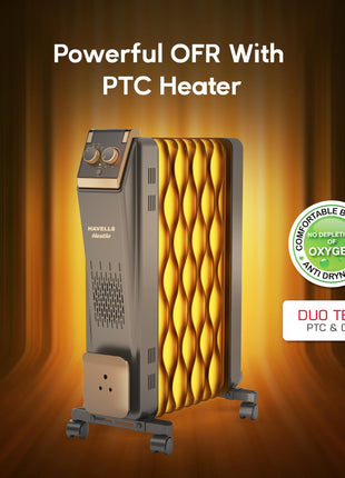 Havells 9 Fin Hestio Wave Oil Filled Radiator 2400W 3 Heat Settings PTC 